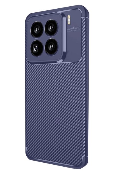 Bezos Xiaomi Mi 15 Pro Compatible Case Auto Focus Carbon Cover - Navy Blue