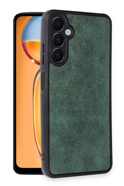 Bezos Samsung Galaxy A56 Compatible Case Aras Leather Cover - Dark Green