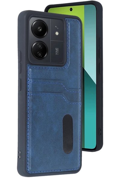 Bezos Xiaomi Redmi 13C Compatible Case Sara Leather Case with Business Card H...