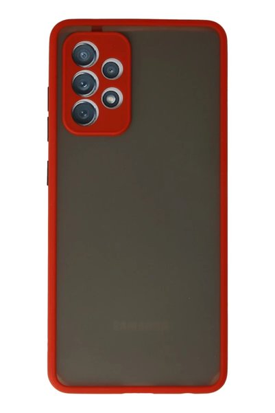Bezos Samsung Galaxy A72 Compatible Case Montreal Silicone Cover - Red