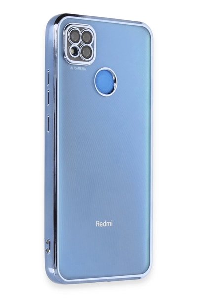 Bezos حافظة سيليكون متوافقة مع هاتف Xiaomi Redmi 9C مع عدسة - أزرق فاتح