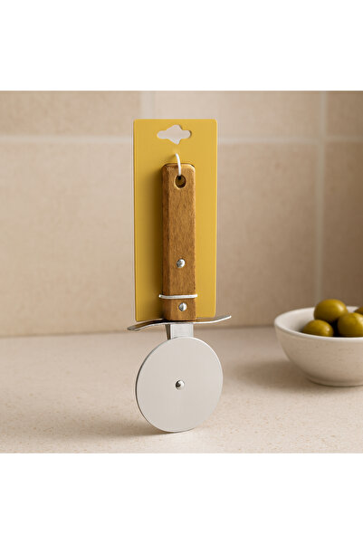 Bezos Wooden Handle Pizza Roulette - Dough Cutter