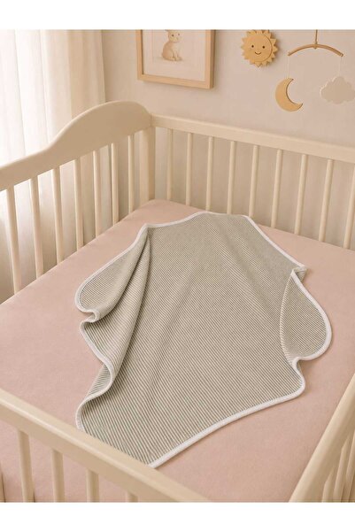 JULYA KİDS Striped Muslin Soft Baby Blanket 75*85 cm – Newborn and Baby Blanket
