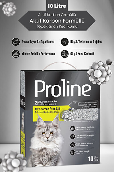 Proline AKTİF KARBON GRANÜLLÜ BENTONİT KEDİ KUMU 10 LT