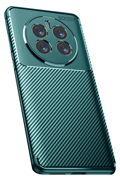 Bezos Realme 12 Pro Plus Compatible Case Auto Focus Carbon Cover - Dark Green