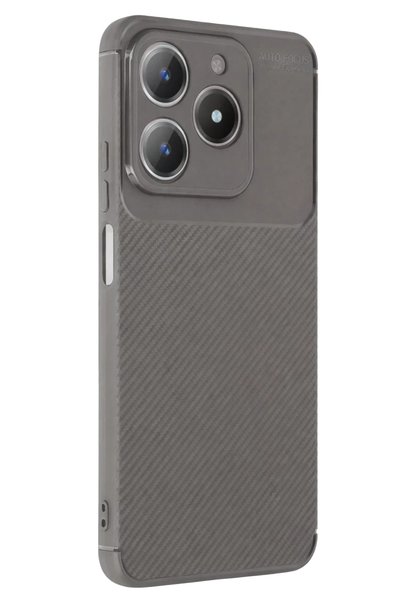 Bezos Realme C61 Compatible Case Auto Focus Carbon Cover - Gray