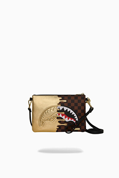 Sprayground Golden Dynasty Metallic Shark Mouth Clutch Bag