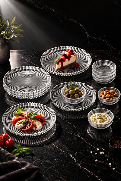 Sigma Home Miranda - 12 Parça Cam Tatlı ve Meze Pasta Servis Seti 6’lı 10 cm ...