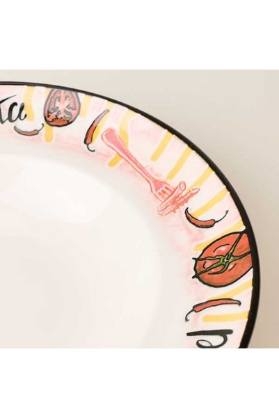 Evidea Kitchen Pasta 2'li Makarna Tabağı - Renkli - 30 cm