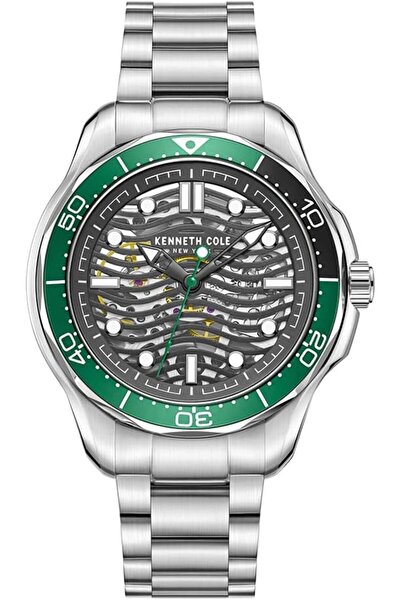 Kenneth Cole New York ساعة رجالية أنالوج مع سوار من الفولاذ المقاوم للصدأ بال...