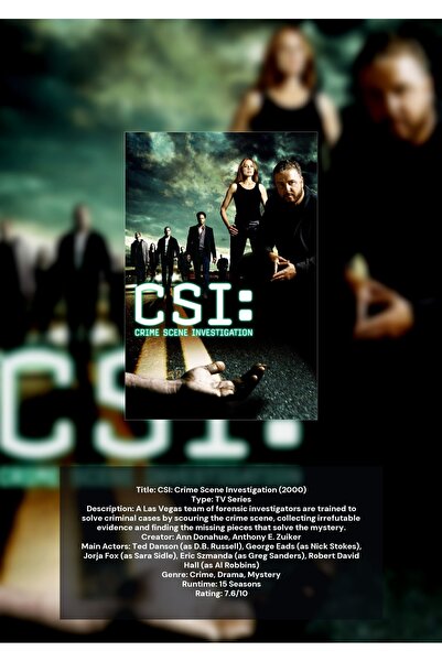 OEM Αφίσα Ινφογραφικό CSI: Έρευνα στην Αστυνομική Σκηνή, Σειριακός Εγκληματία...