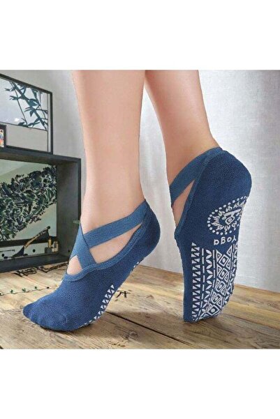 DubaiGallery Stylish Women’s Non-Slip Yoga Socks with Criss Cross Straps, Pil...