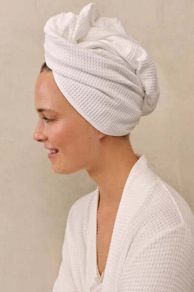 THE WHITE COMPANY Organic Cotton Hair Towel Wrap - White, One Size