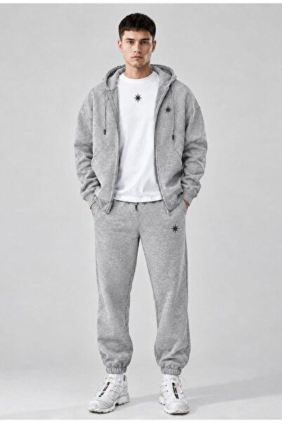 PENTHİLUS Erkek Baskılı Oversize Fermuarlı Kapüşonlu Sweatshirt, Bisiklet Yak...