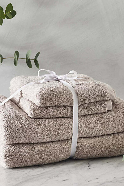 THE WHITE COMPANY Pure Cotton 100% Cotton 4-Piece Bath Towel Set - Light Brown