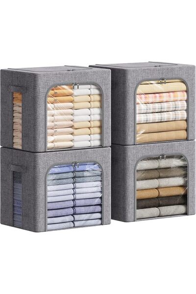 Lifewit Heavy Duty Storage Bag with Metal Frame, Foldable Clothes Storage