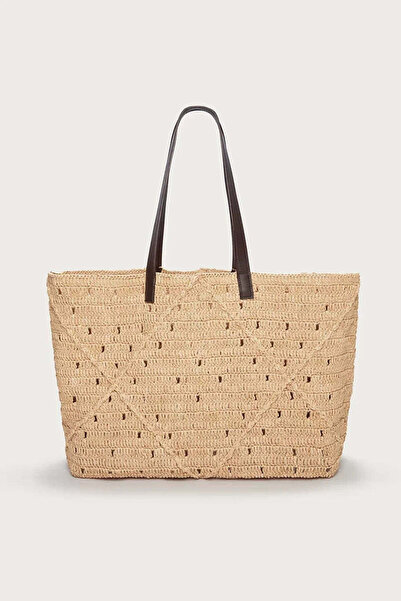 THE WHITE COMPANY Raffia Handwoven Straw Women's Tote Bag - Beige