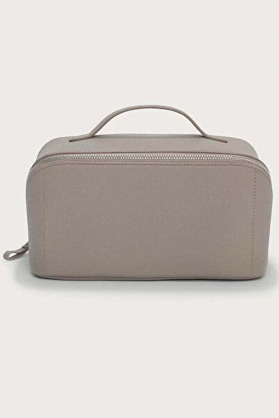 THE WHITE COMPANY Saffiano Leather Foldable Makeup Bag - Brown