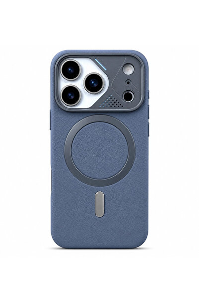 Brabus iPhone 17 Pro Max Uyumlu İçi Kadife MagSafe Vegan Deri Kılıf | Nut Serisi