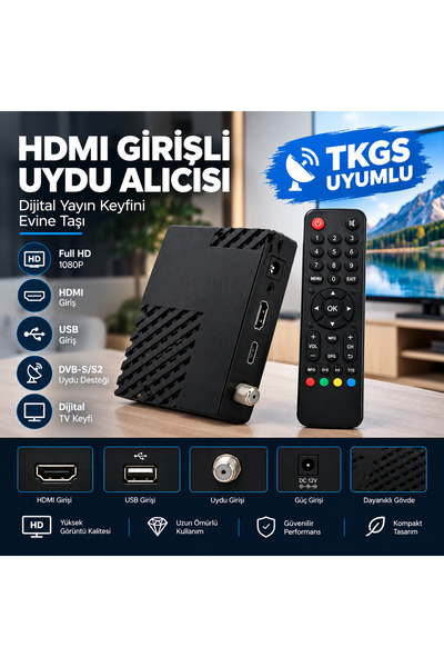 Ceylan Yolu Awm YENİ TKGS UYUMLU Mini HDM Uydu Alıcısı (HD ) – Kumandalı, 400...