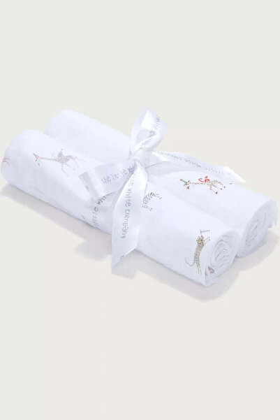 THE WHITE COMPANY Organic Cotton Party Animals Patterned 2-Piece Muslin Cover...