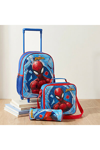 SPIDERMAN Spider-Man Print 3-Piece School Trolley Bag Set for Boys 3-5 Years ...