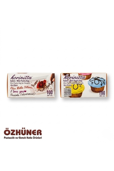 Korinitta Kalem Sıkma Torbası 10x25 cm 100 Adet – Pasta, Kurabiye ve Tatlı Sü...