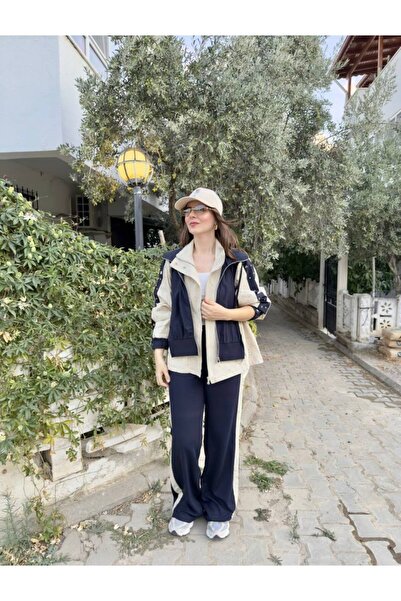 Garnili Belden Büzgülü Astarlı Takım
