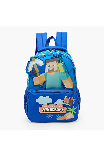 MINECRAFT Microsoft Mojang Studios Printed Backpack for Boys 5-8 Years with L...
