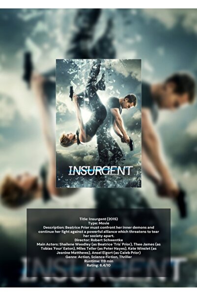 OEM Αφίσα Ινφογραφικό Insurgent, Σχεδιασμός Distopic, Χαρτόνι Premium 250γρ.,...