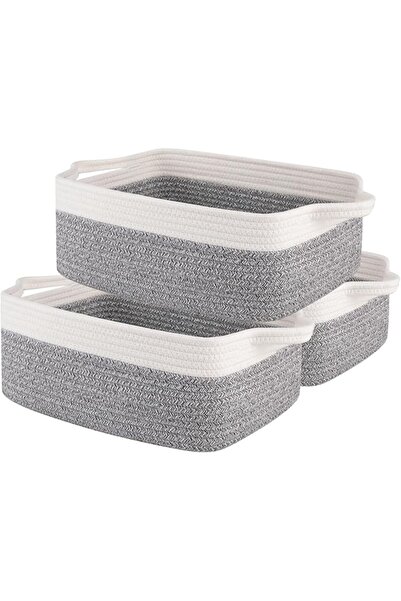 Tazweeq 3 Pack Storage Baskets for Organizing, with Handles, Soft and Durable...