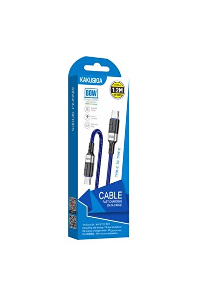 KAKU Data and Charging Cable KSC-696, USB-C, PD 60 W, QC 3.0, 1.2 m - Blue