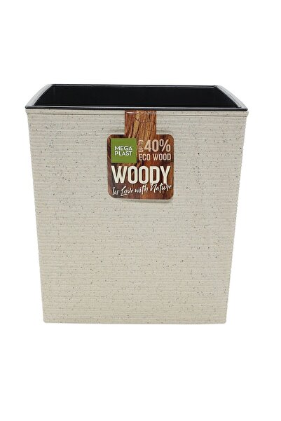 OEM Ghiveci din plastic Donna Woody, interior / exterior, cu masca, patrat, v...