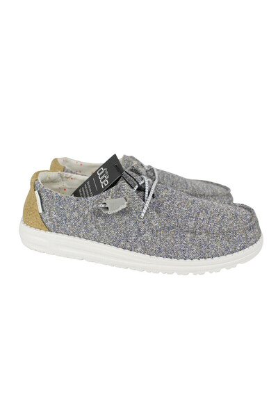 HEY DUDE Wendy Canvas Women's Casual Slip On Shoes, Mustard Mix - US 9