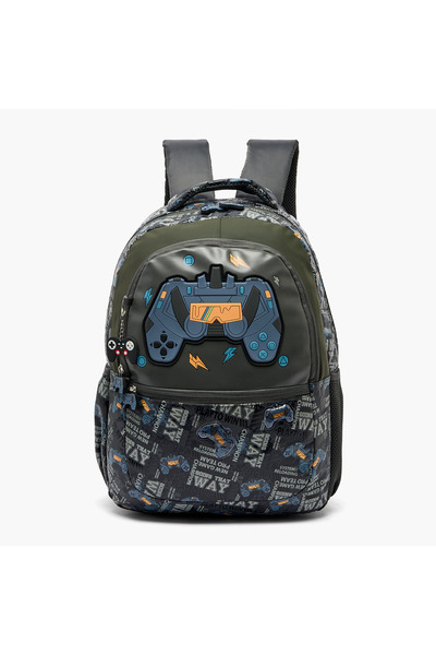 Juniors Game Controller Print Backpack for Boys 8-13 Years with Padded Should...