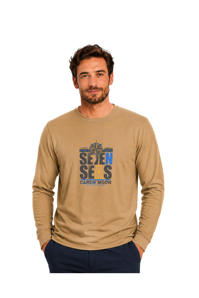 BattalModa Vizon Carew Uzun Kollu Tişört M-L-XL-2XL
