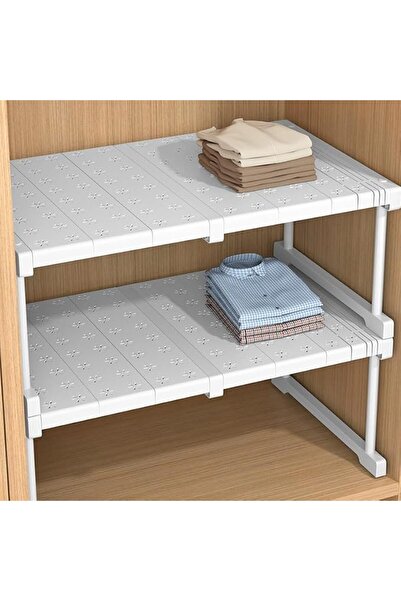 GENERAL Expandable Closet Tension Shelf,Stackable Wardrobe Clothes Organizer,...