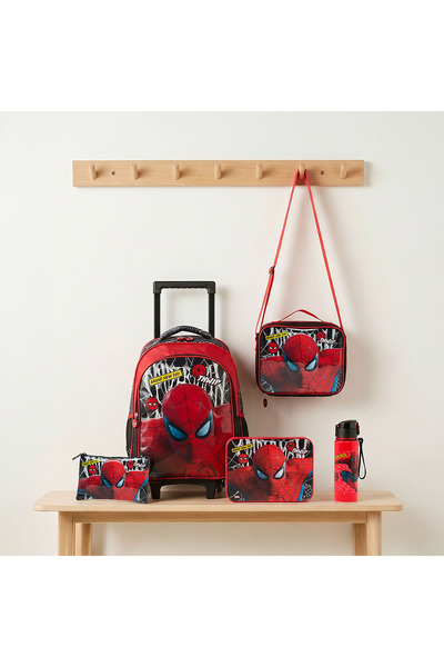 SPIDERMAN Spider-Man Print 5-Piece School Trolley Bag Set for Boys 5-8 Years ...