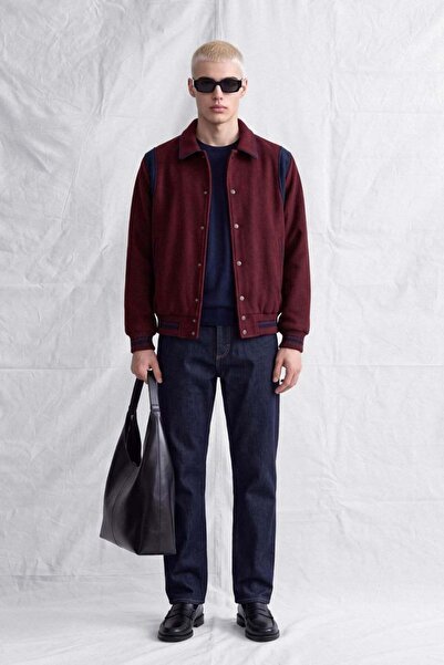 NGR Erkek Megane Oversize Kaşe Mont Bordo