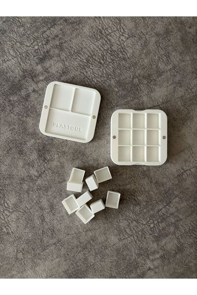 PLASTOBE Half Pan Half Tablet Mini Magnetic Paint Box 9 Compartments Bioplastic 🌽