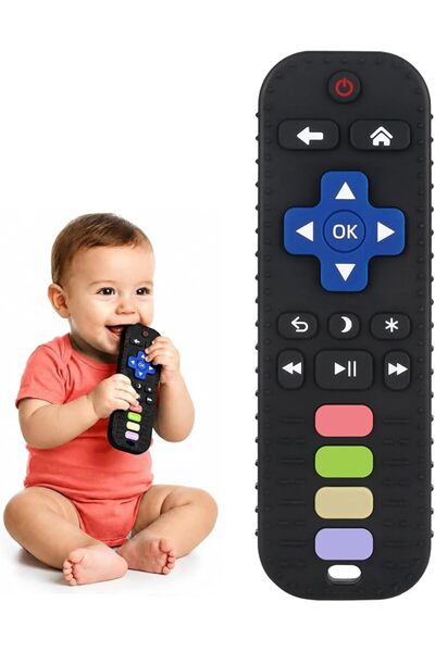 TERRIFI لعبة تسنين للأطفال، عضاضة سيليكون على شكل جهاز تحكم عن بعد، ألعاب مضغ...