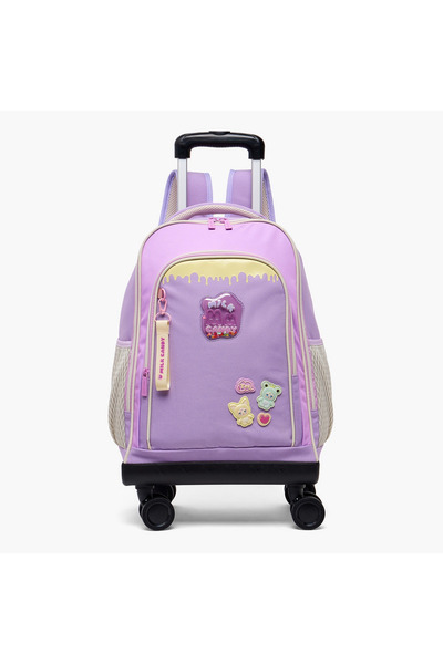 Milk Candy Printed Trolley Bag for Girls 8-12 Years Retractable Handle - 18 i...