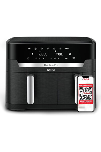 TEFAL FriteuzДѓ cu aer cald dublДѓ Dual Easy Fry XXL EY9428E0, 2700W, capacit...