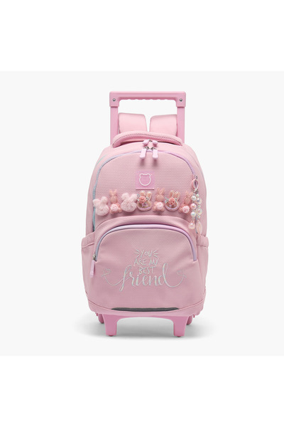 Juniors Embellished Trolley Bag for Girls 8-13 Years with Secure Zipper Closure