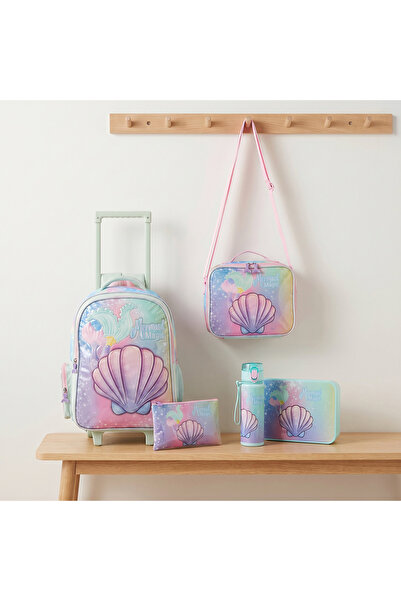 Juniors Mermaid Print 5-Piece School Trolley Bag Set for Girls 5-8 Years with...