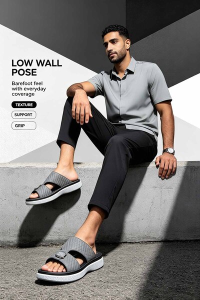 Glory One Mart Streetwear Essential Quilted Slides with Thick White Sole