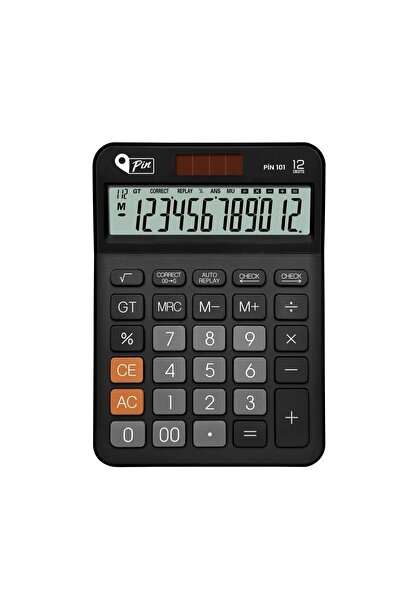 Pin 101 12 Hane Siyah Masaüstü Hesap Makinesi