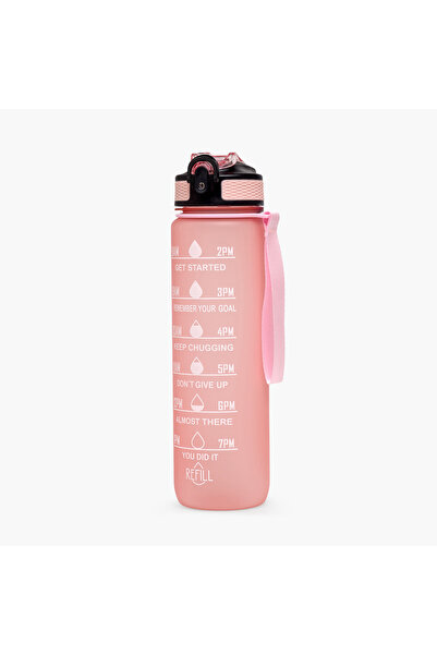 Juniors Time Marker Print Water Bottle with Spout and Push Button Lid - 900 ml