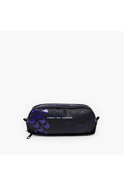 SANRIO Kuromi Print Pencil Pouch with 3 Compartments