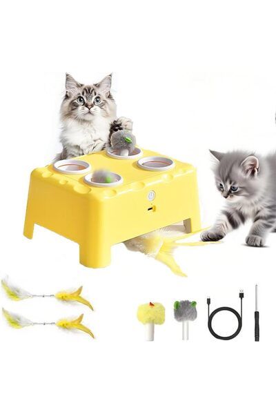 STERİX 2-in-1 Interactive Cat Toy for Indoor Cats Automatic Kitten Toys Movin...